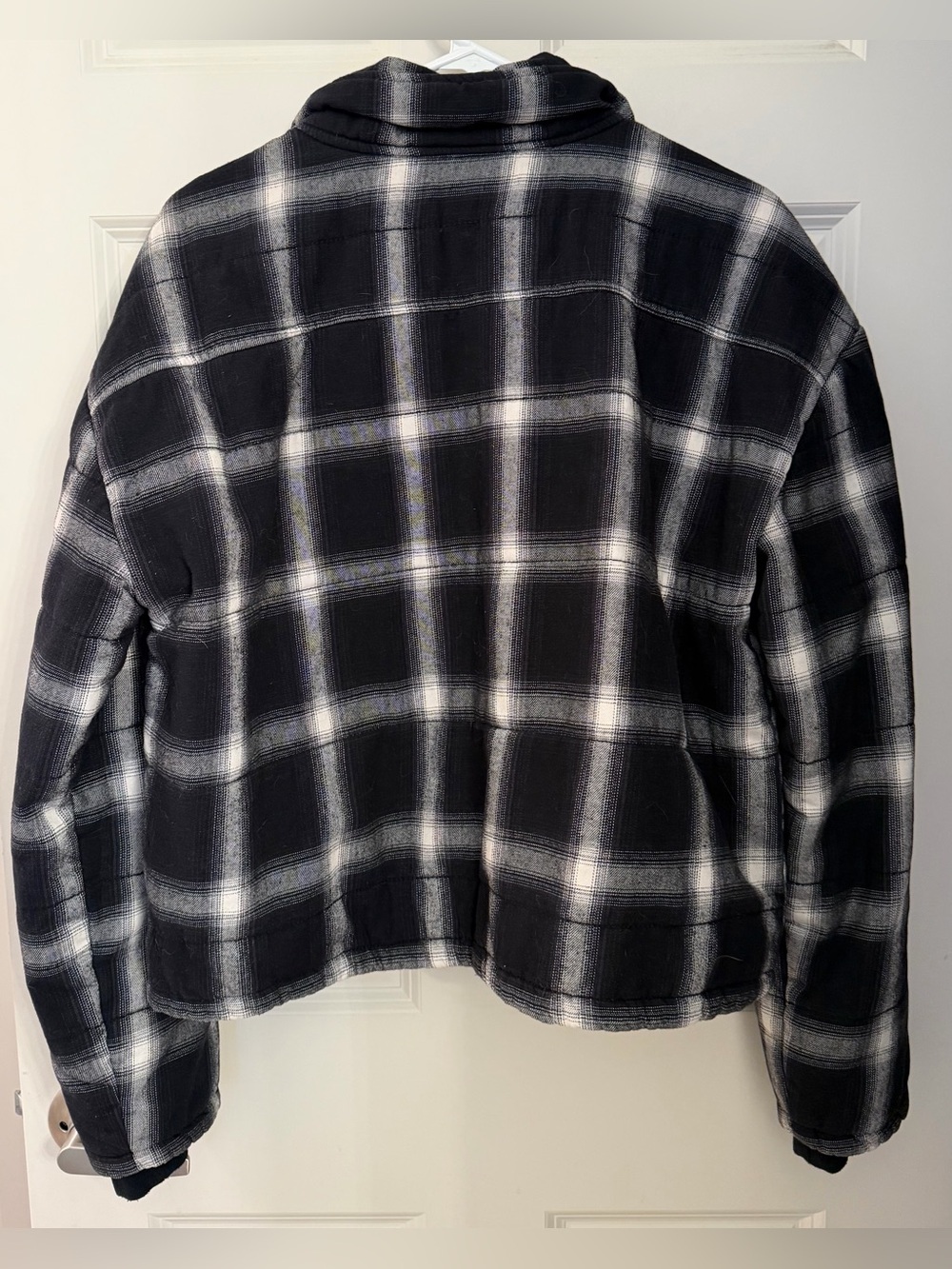 Evereve Lucy Plaid Jacket, Cotton Black/White Plaid, Large - Picture 11 of 15